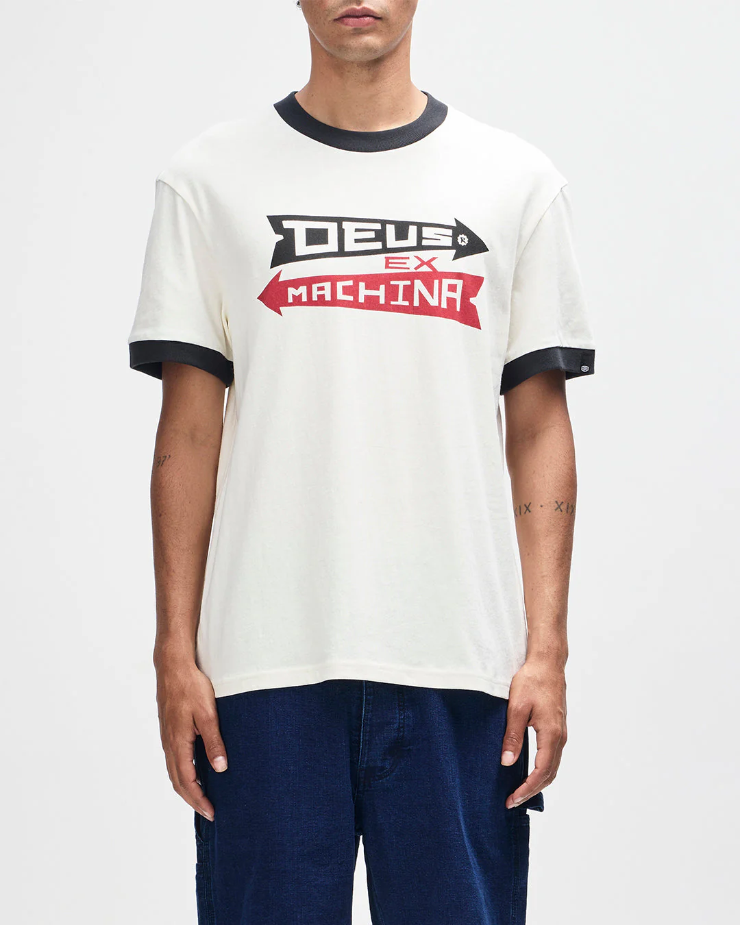 Arrows Ringer Tee - Pristine White