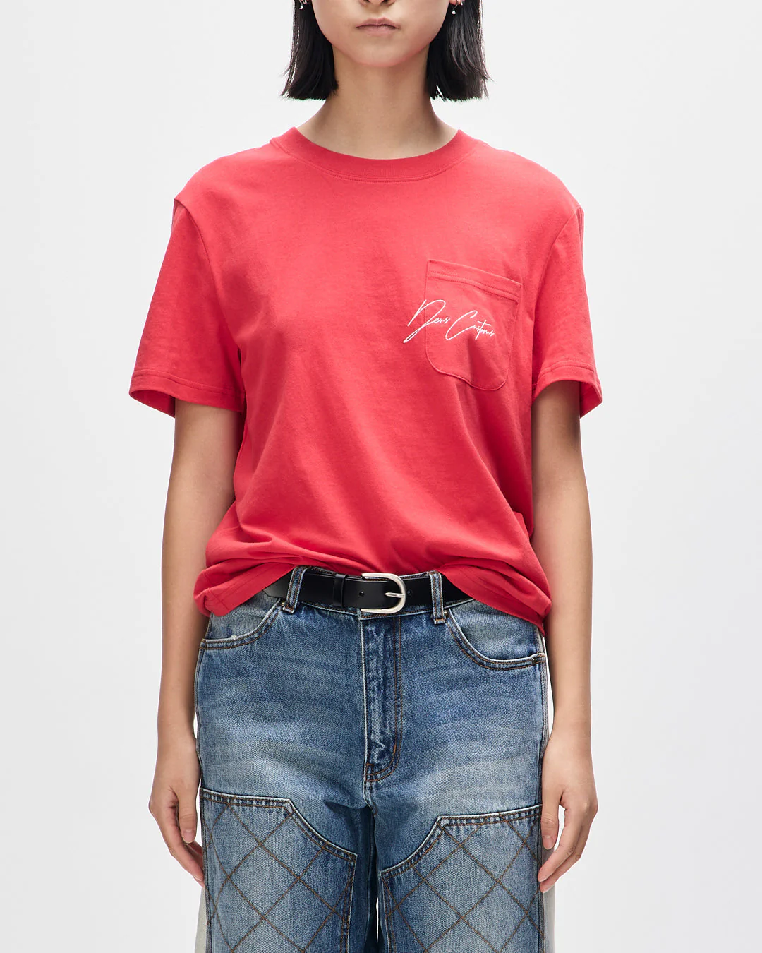 Bird Scratch Tee - Poinsettia Red