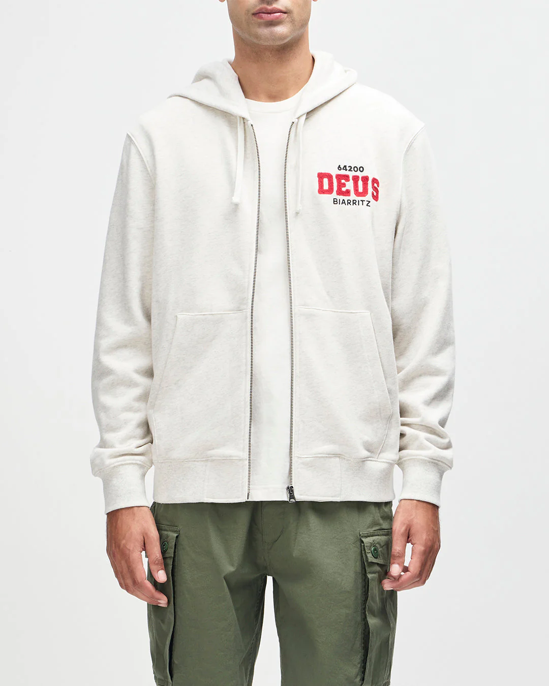 Buck Up Zip Hoodie - Lt Grey Marle