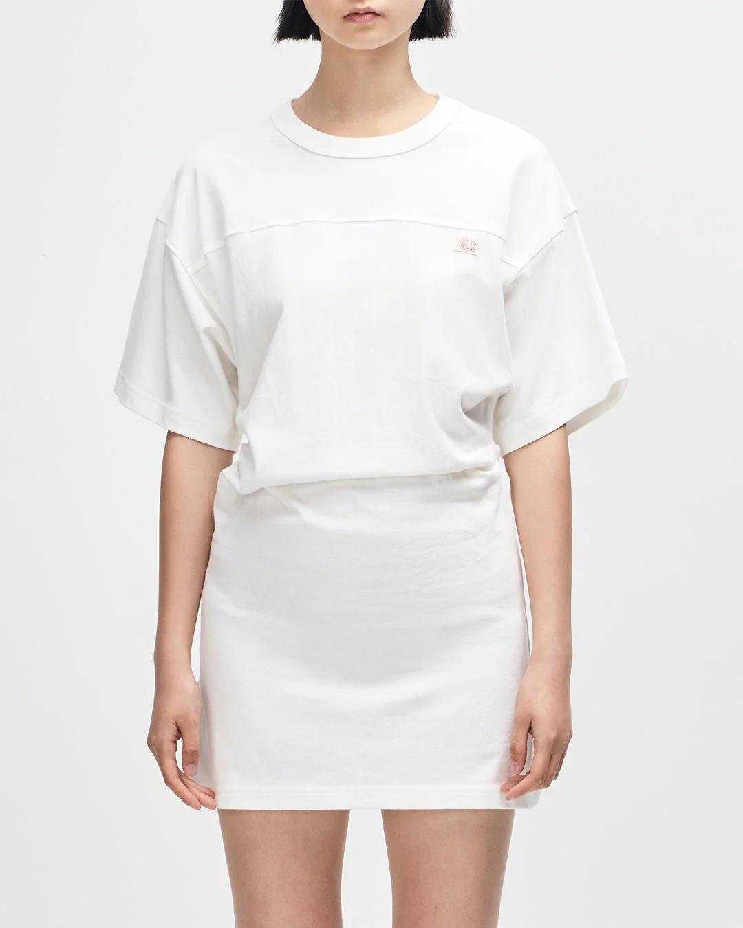 Christine Embro Tee Dress - Antique White