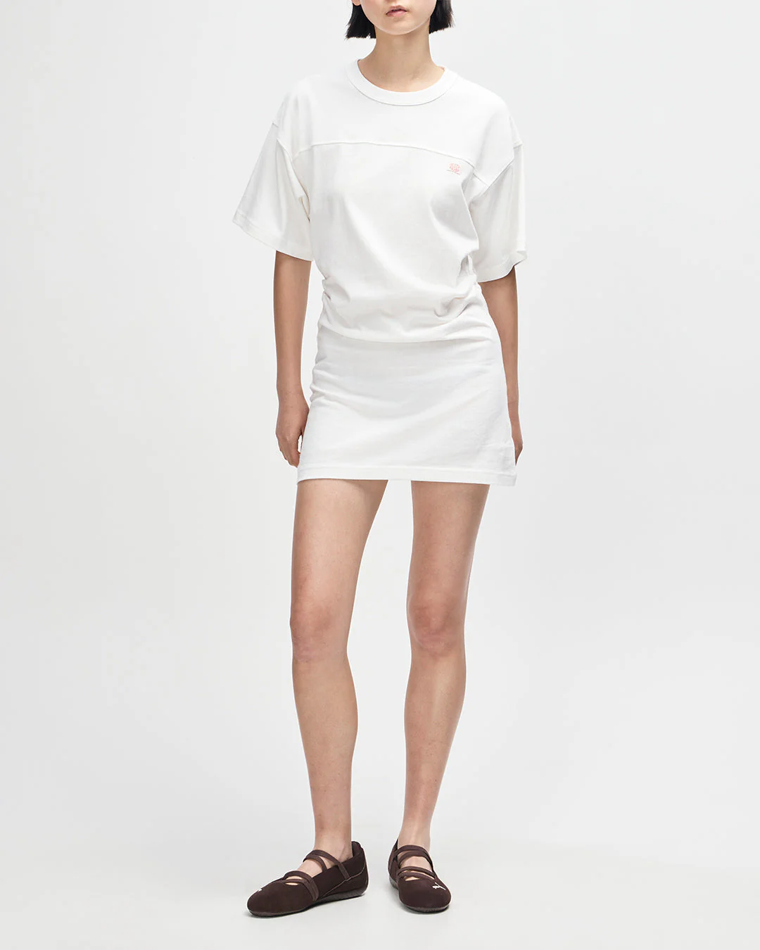 Christine Embro Tee Dress - Antique White - Image 5