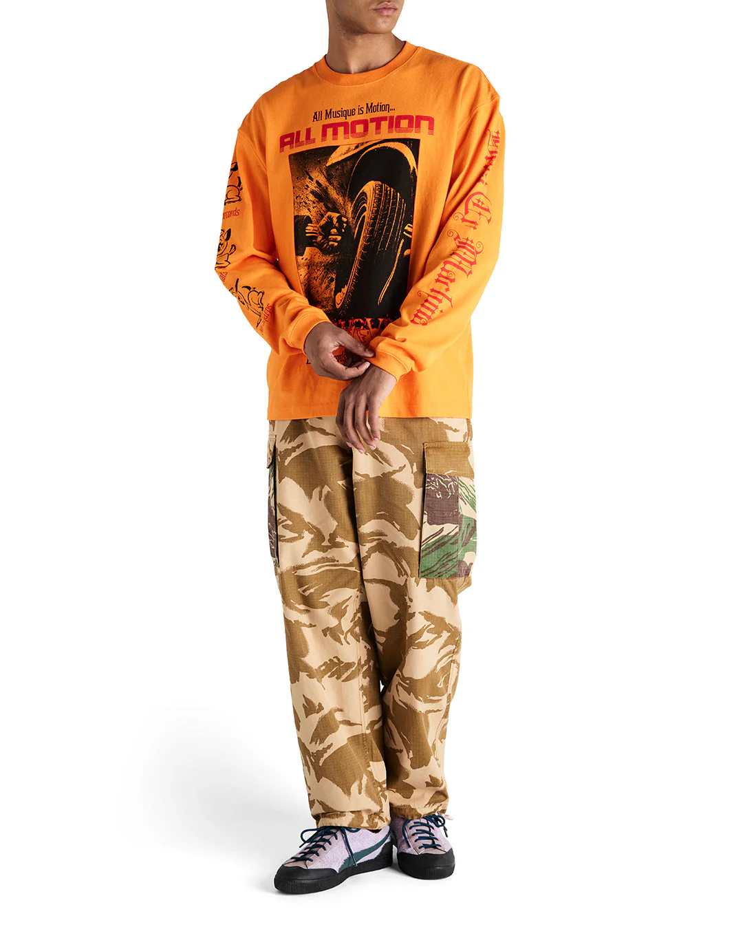 Dancing Ghost Ls Tee - Persimmon Orange - Image 3
