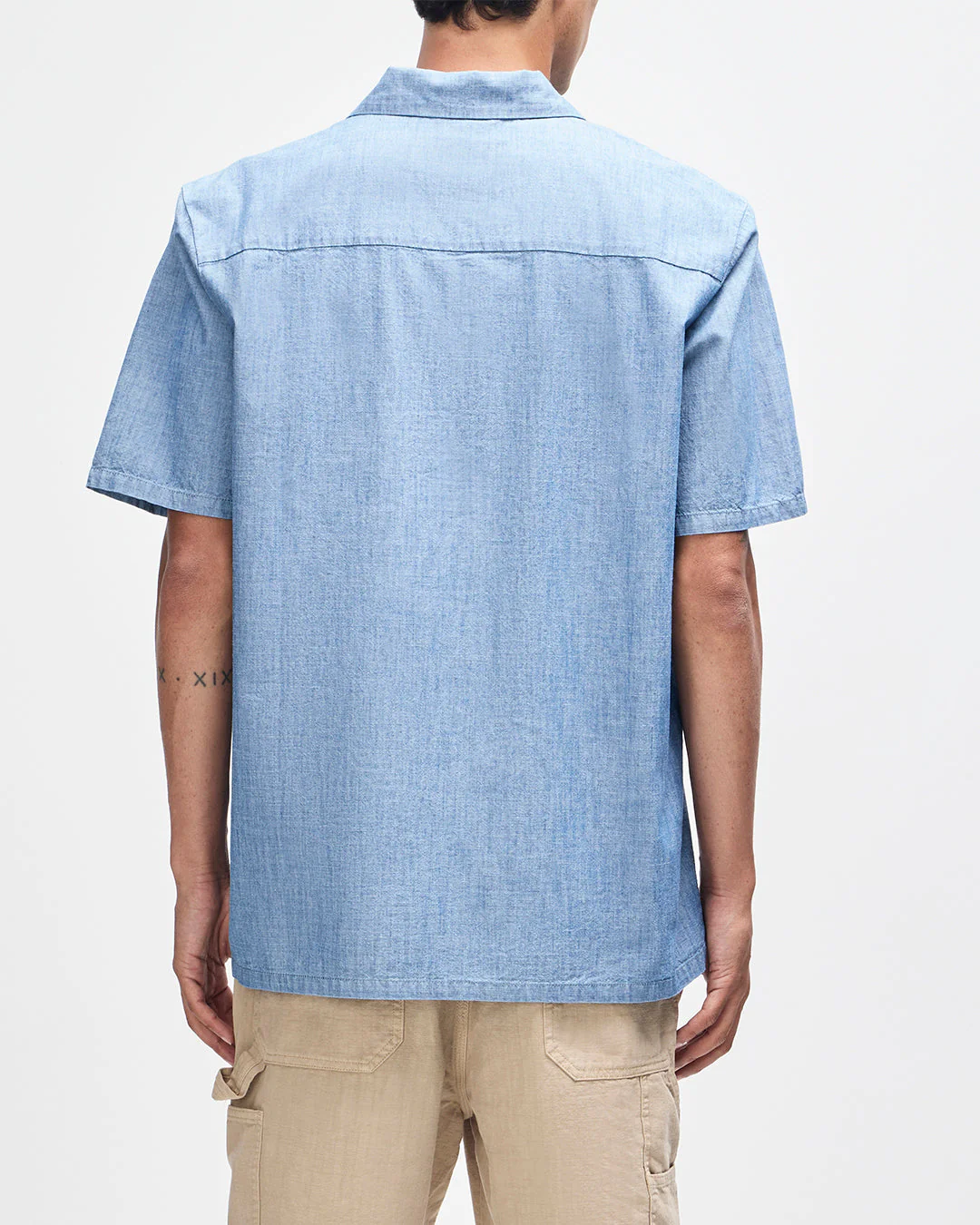 Forecourt Chambray Shirt - Mid Indigo - Image 2