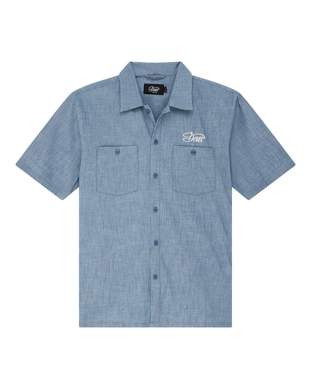 Forecourt Chambray Shirt - Mid Indigo - Image 5