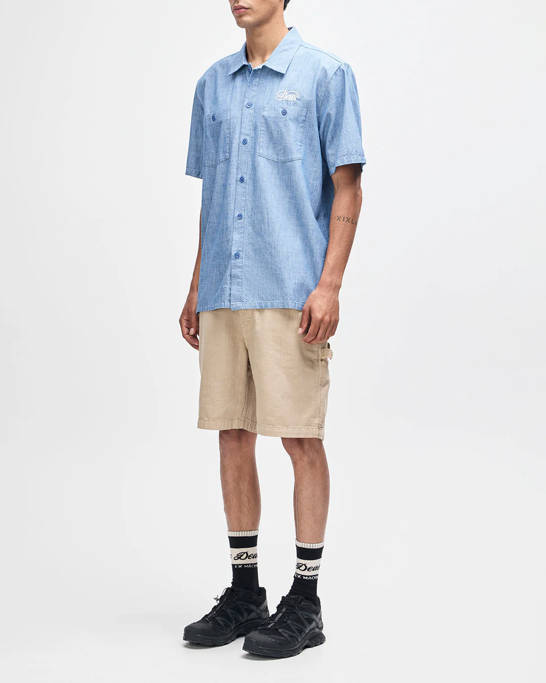Forecourt Chambray Shirt - Mid Indigo - Image 9