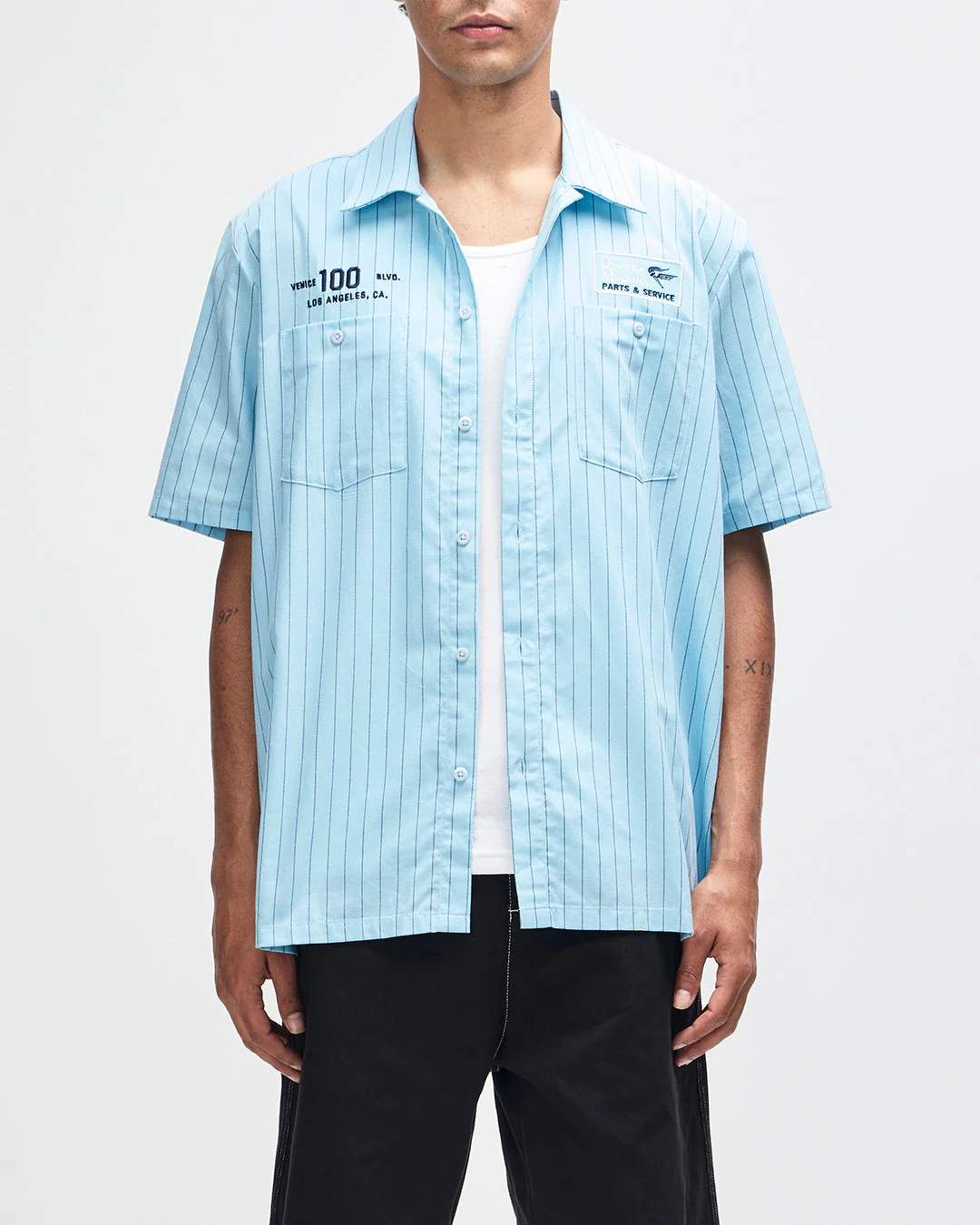 Forecourt Stripe Shirt - Sky Blue