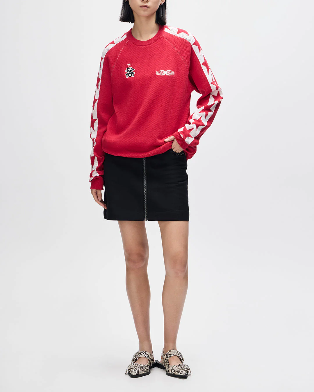Icon Mesh Knit Top - Poinsettia Red - Image 6