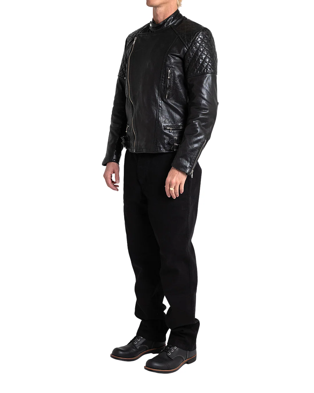Lightning Leather Jacket - Black - Image 4