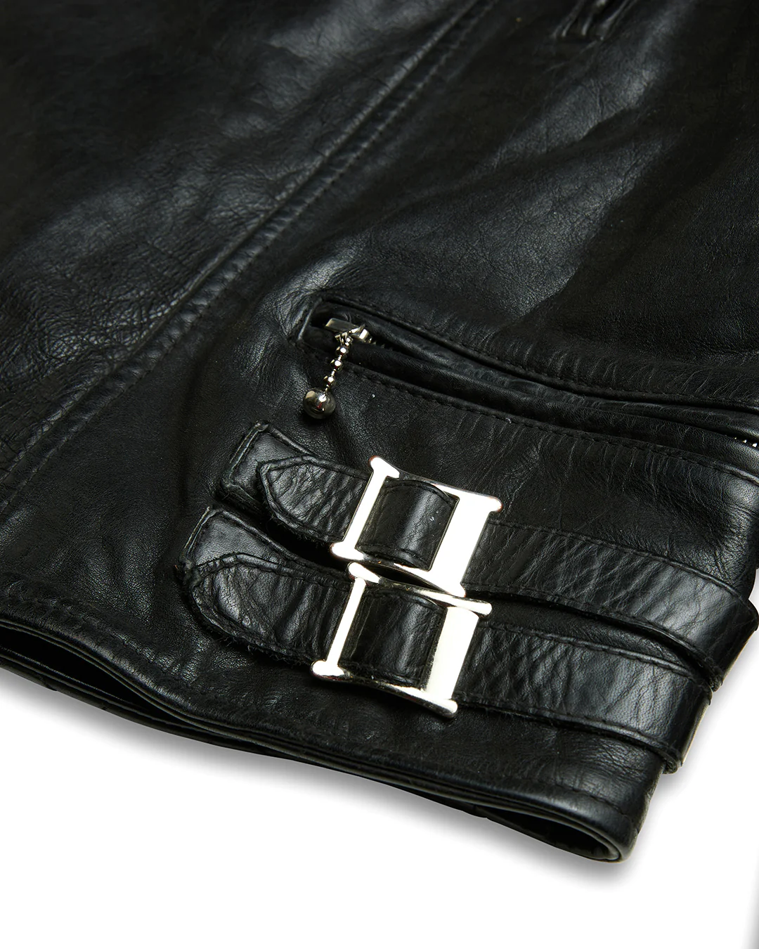 Lightning Leather Jacket - Black - Image 5