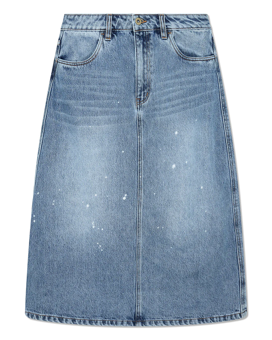 Lyon Midi Denim Skirt - Bleach Wash - Image 4