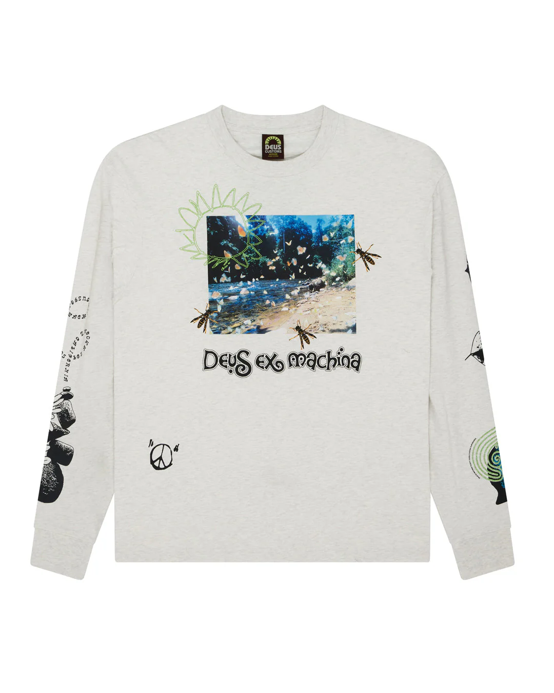 Migration Ls Tee - Light Grey Marle