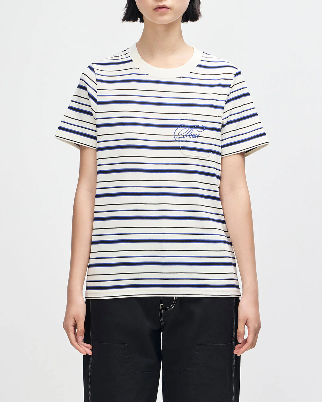 Pierre Stripe Tee - Cream-Blue