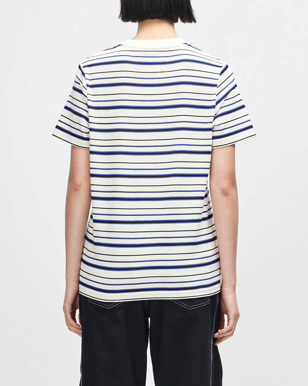 Pierre Stripe Tee - Cream-Blue - Image 2