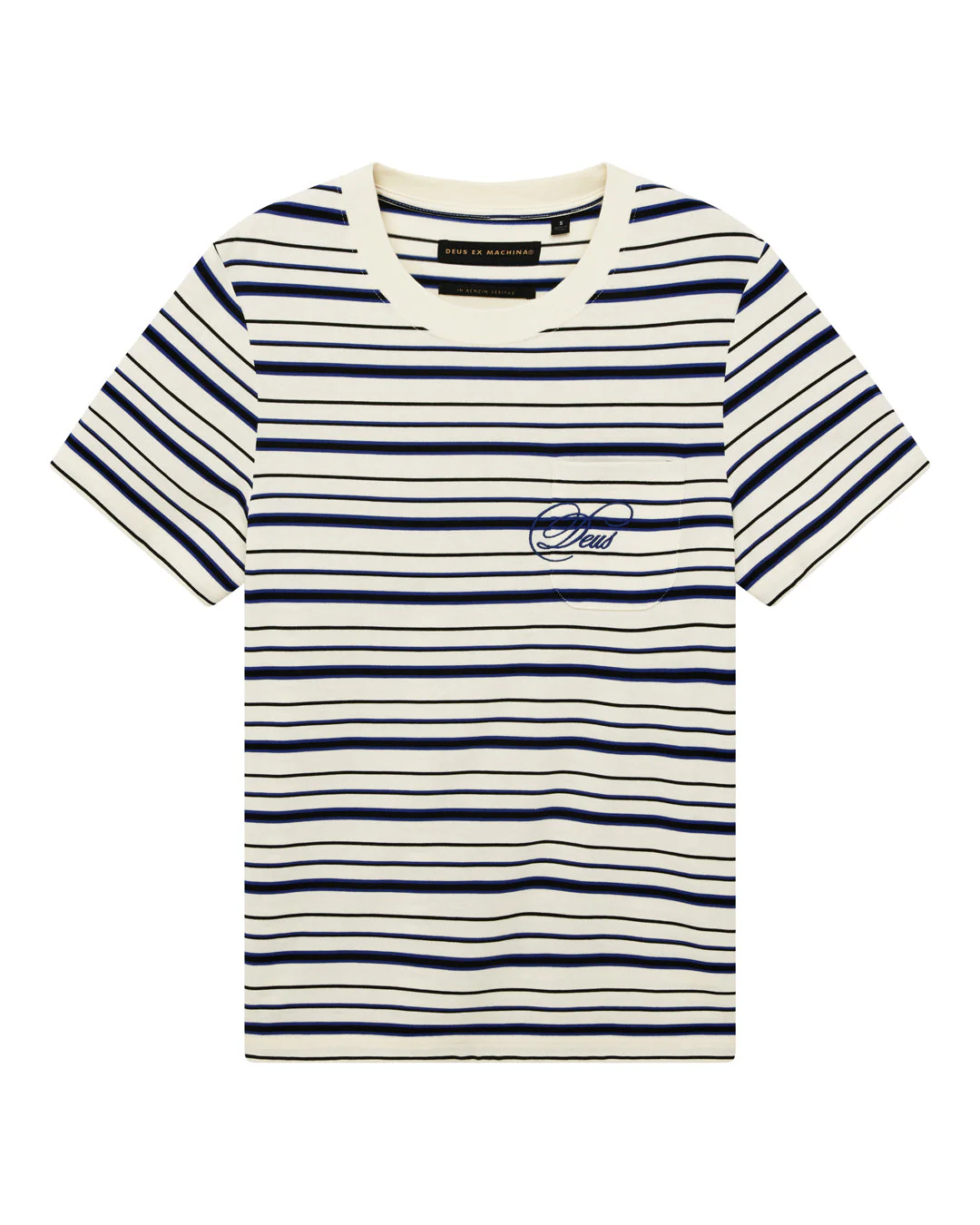 Pierre Stripe Tee - Cream-Blue - Image 3