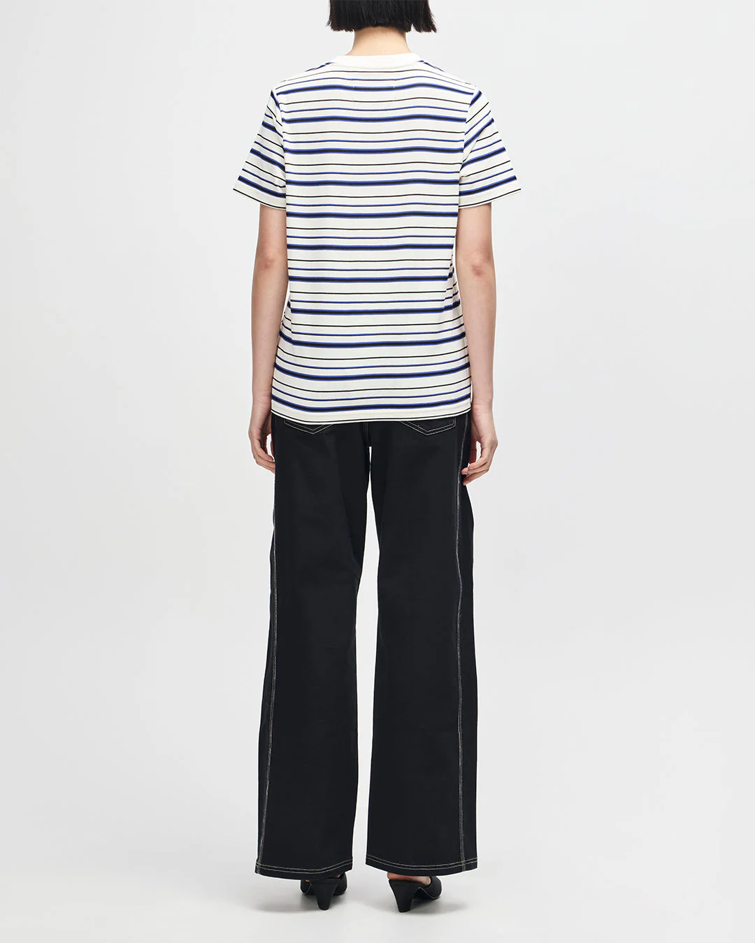 Pierre Stripe Tee - Cream-Blue - Image 6