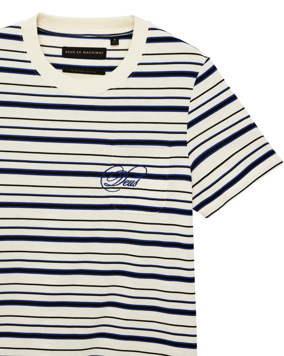 Pierre Stripe Tee - Cream-Blue - Image 7