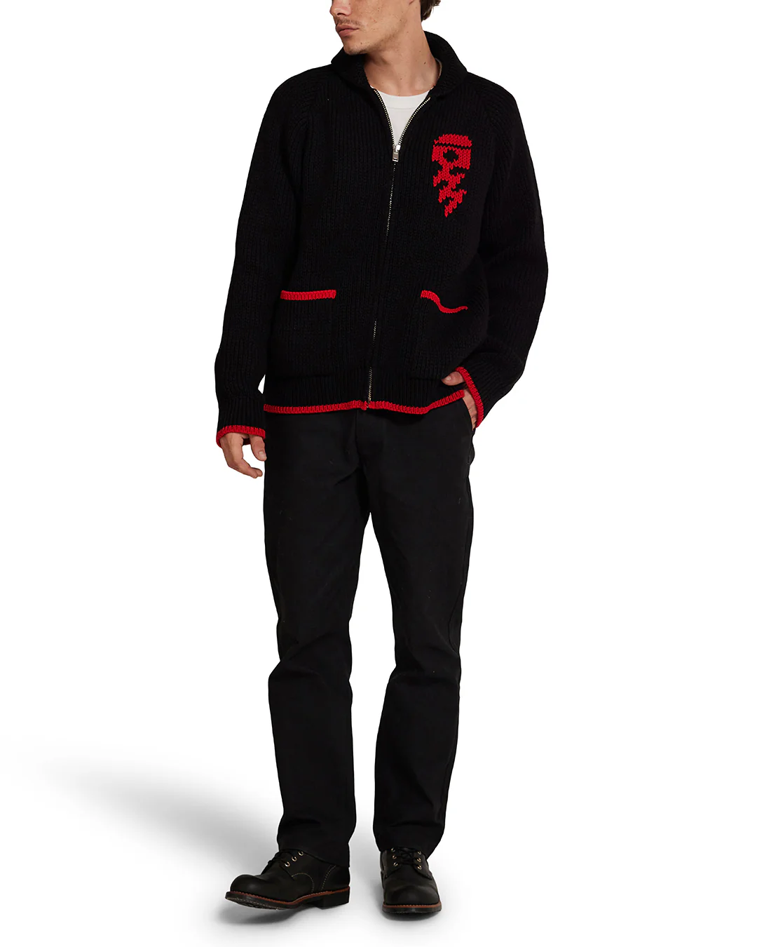 Piston Shawl Cardigan - Black - Image 9