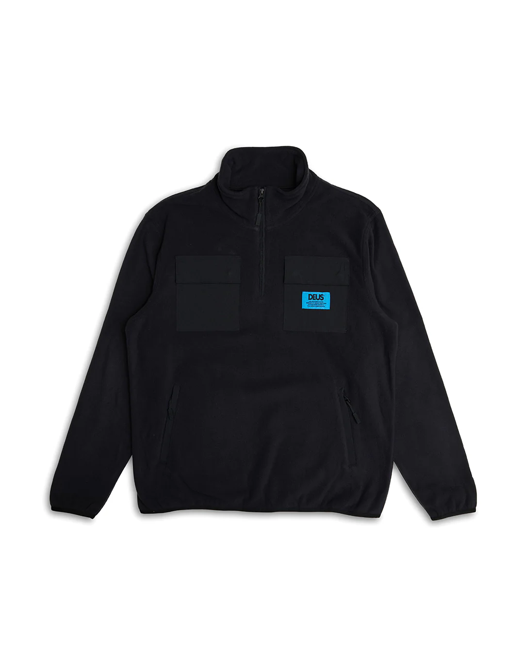 Section Zip Neck Fleece - Black