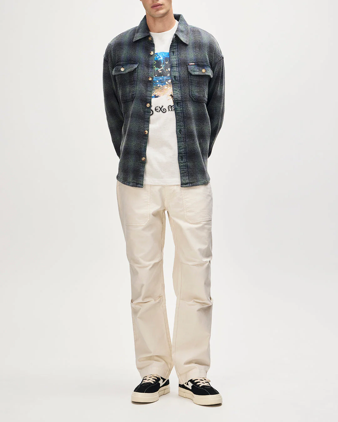 Too Busy To Work Check Shirt - Black Check - Image 5