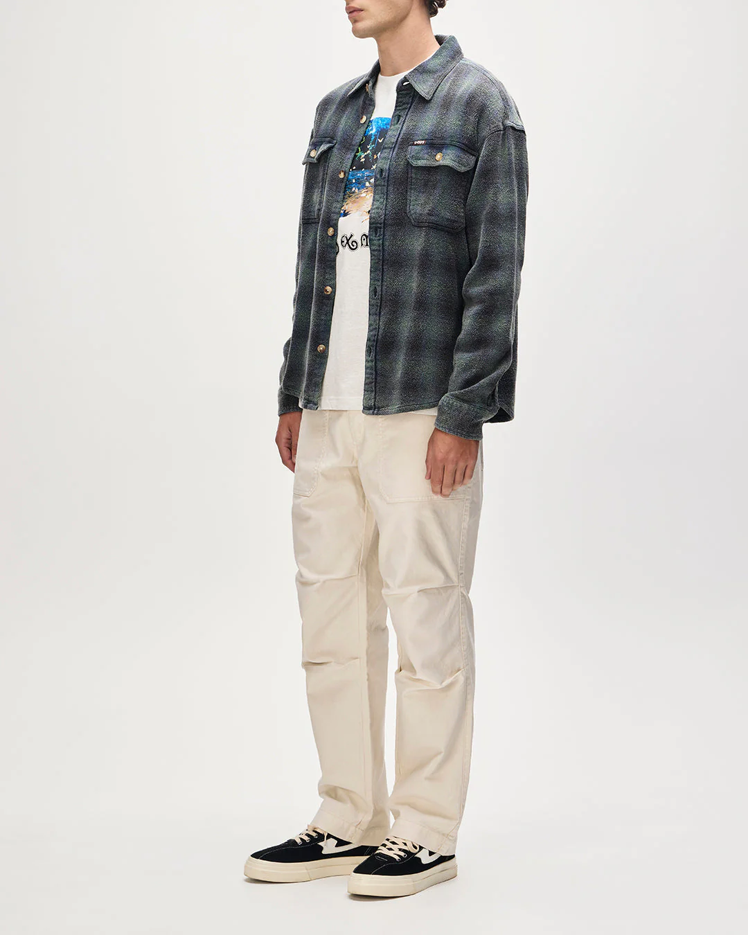 Too Busy To Work Check Shirt - Black Check - Image 6
