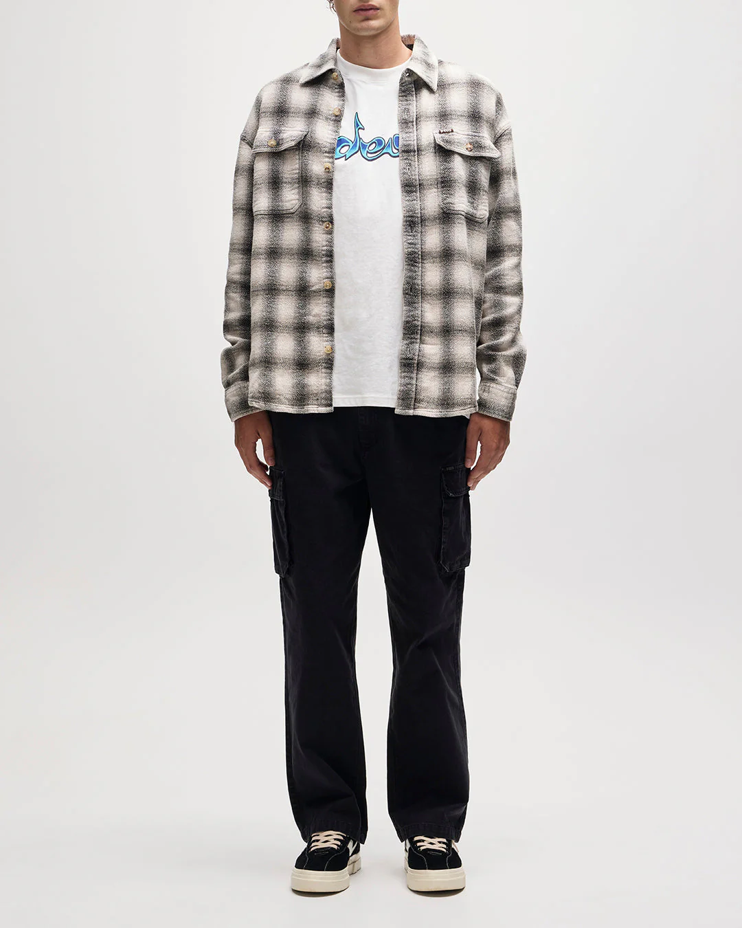 Too Busy To Work Check Shirt - White Check - Image 5
