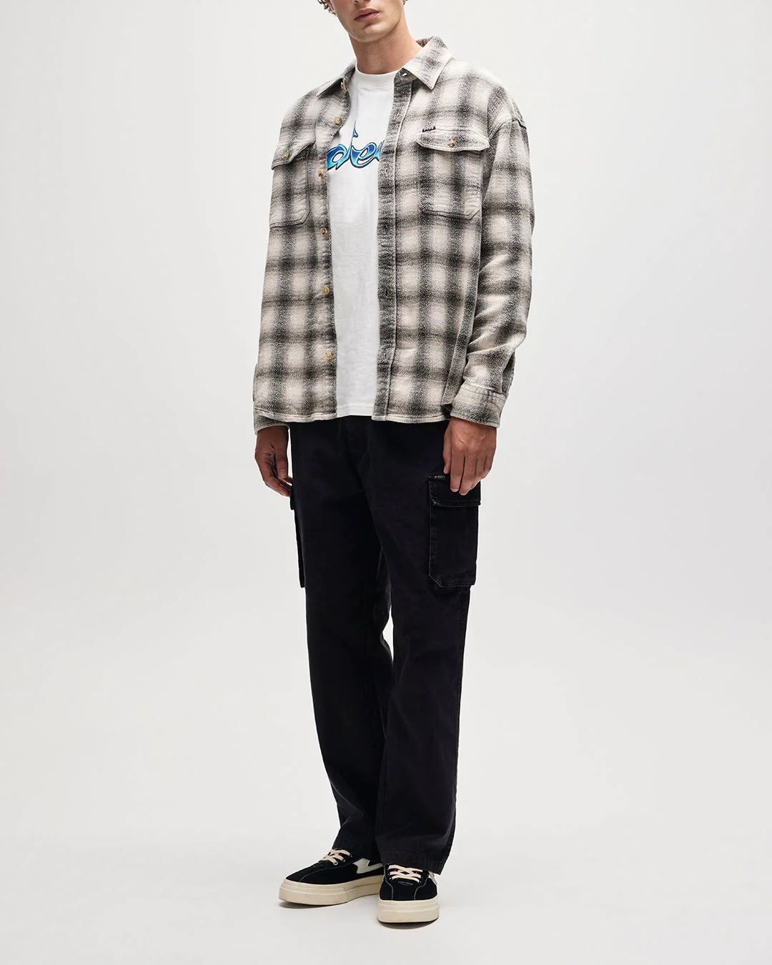 Too Busy To Work Check Shirt - White Check - Image 6